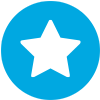 Weißes Icon Stern auf blau